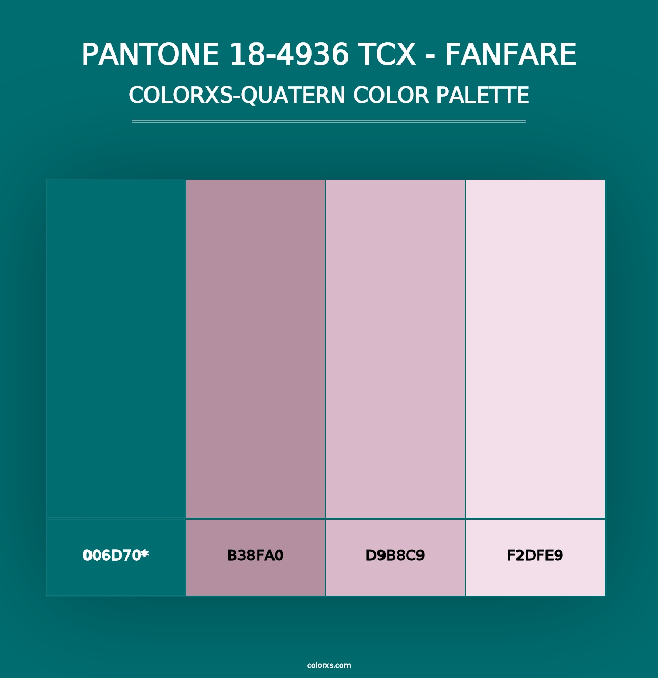 PANTONE 18-4936 TCX - Fanfare - Colorxs Quad Palette