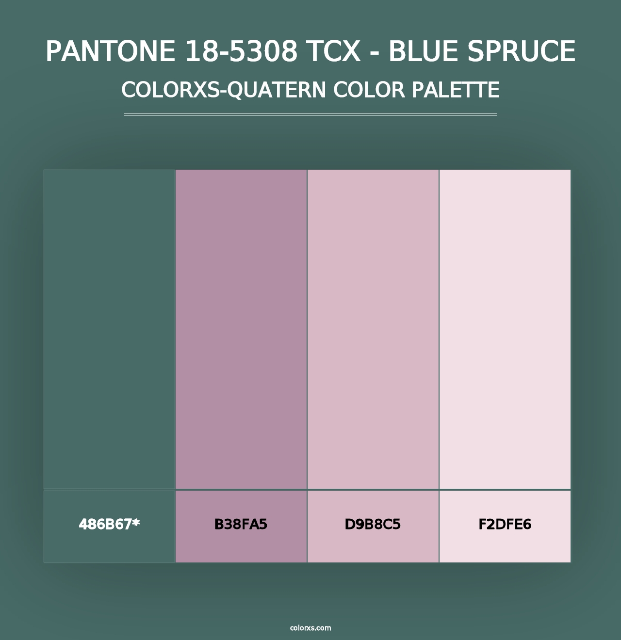 PANTONE 18-5308 TCX - Blue Spruce - Colorxs Quad Palette