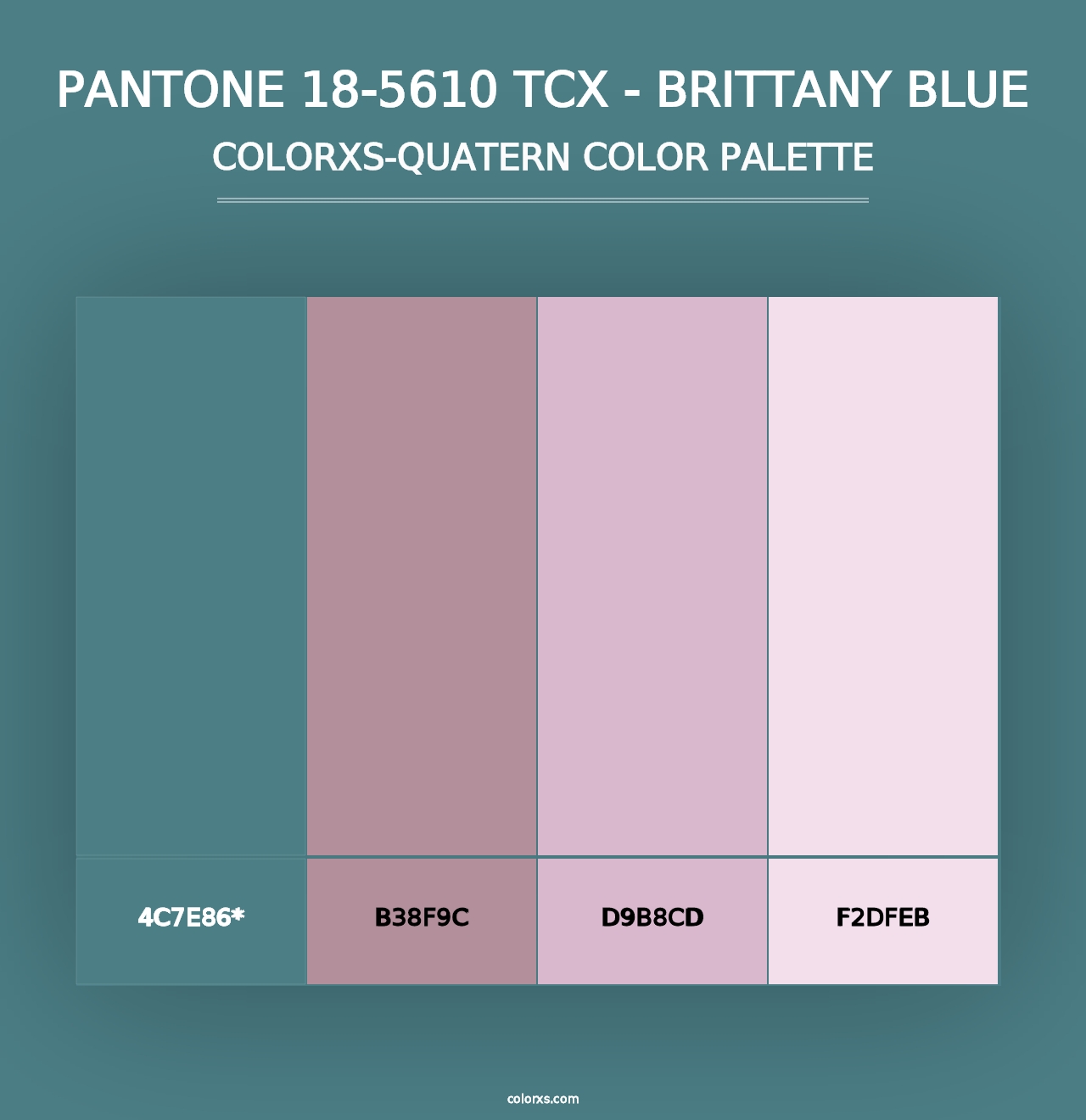 PANTONE 18-5610 TCX - Brittany Blue - Colorxs Quad Palette