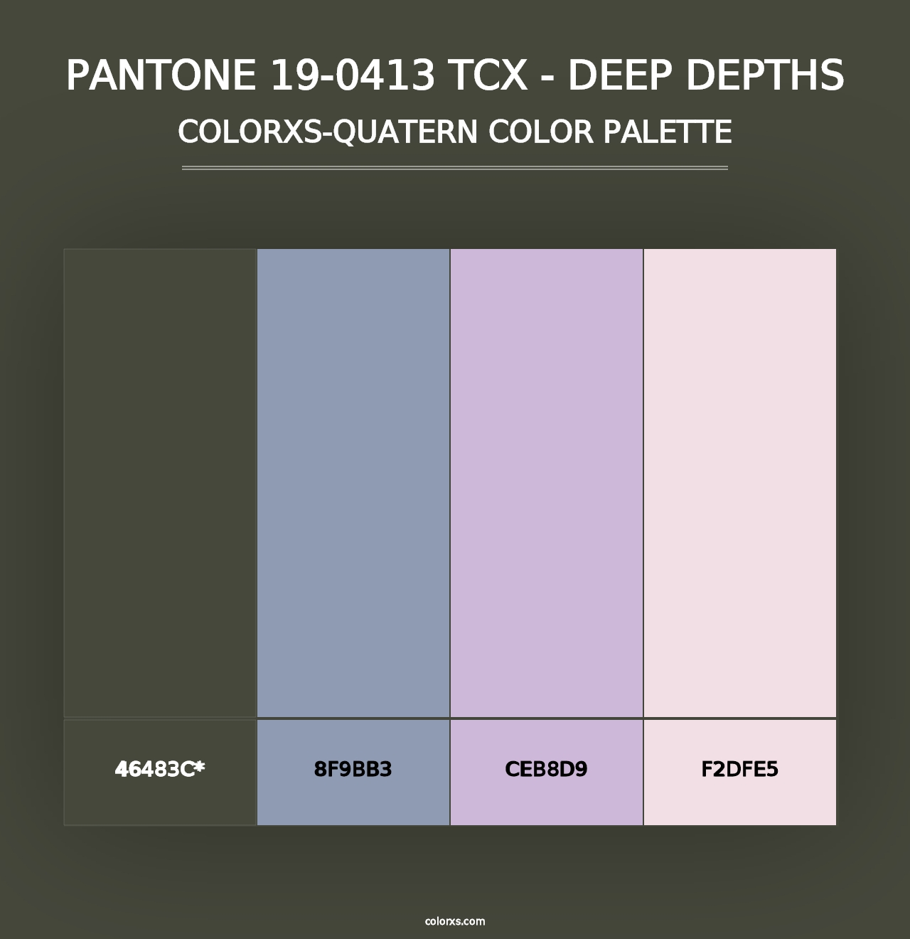 PANTONE 19-0413 TCX - Deep Depths - Colorxs Quad Palette