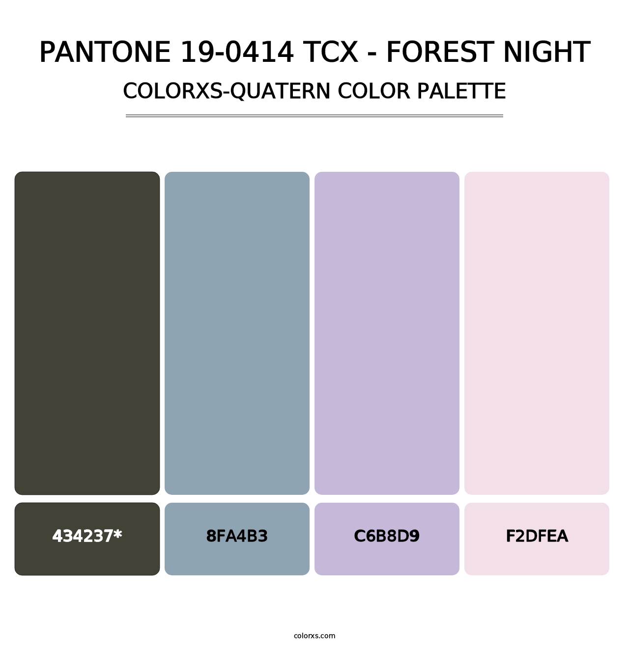 PANTONE 19-0414 TCX - Forest Night - Colorxs Quad Palette