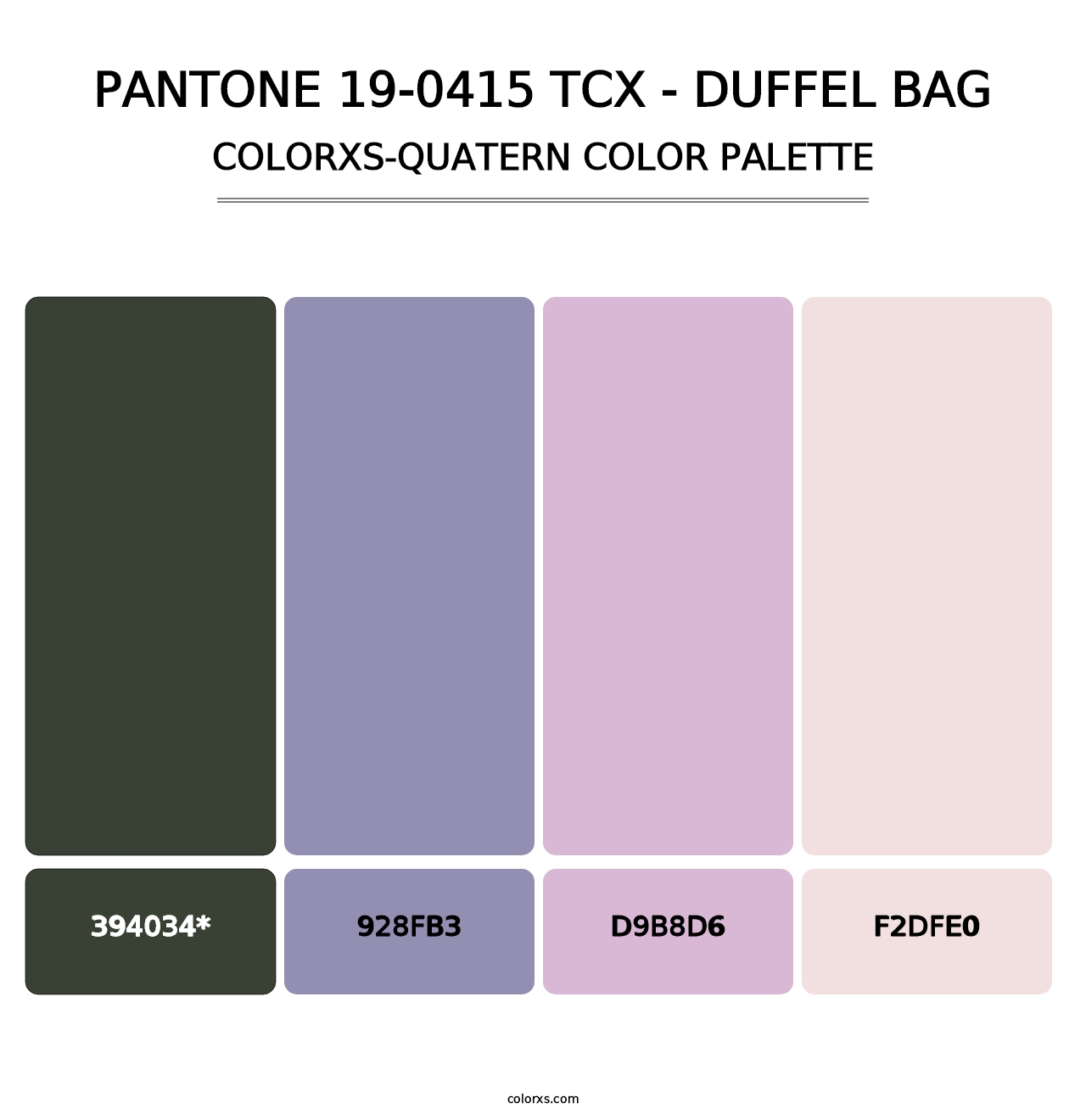 PANTONE 19-0415 TCX - Duffel Bag - Colorxs Quad Palette