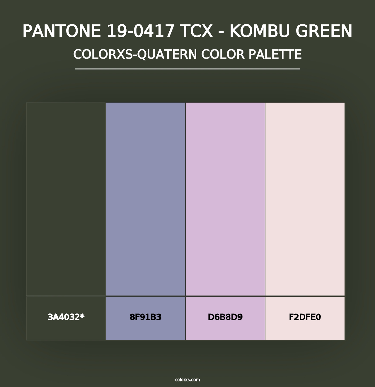 PANTONE 19-0417 TCX - Kombu Green - Colorxs Quad Palette