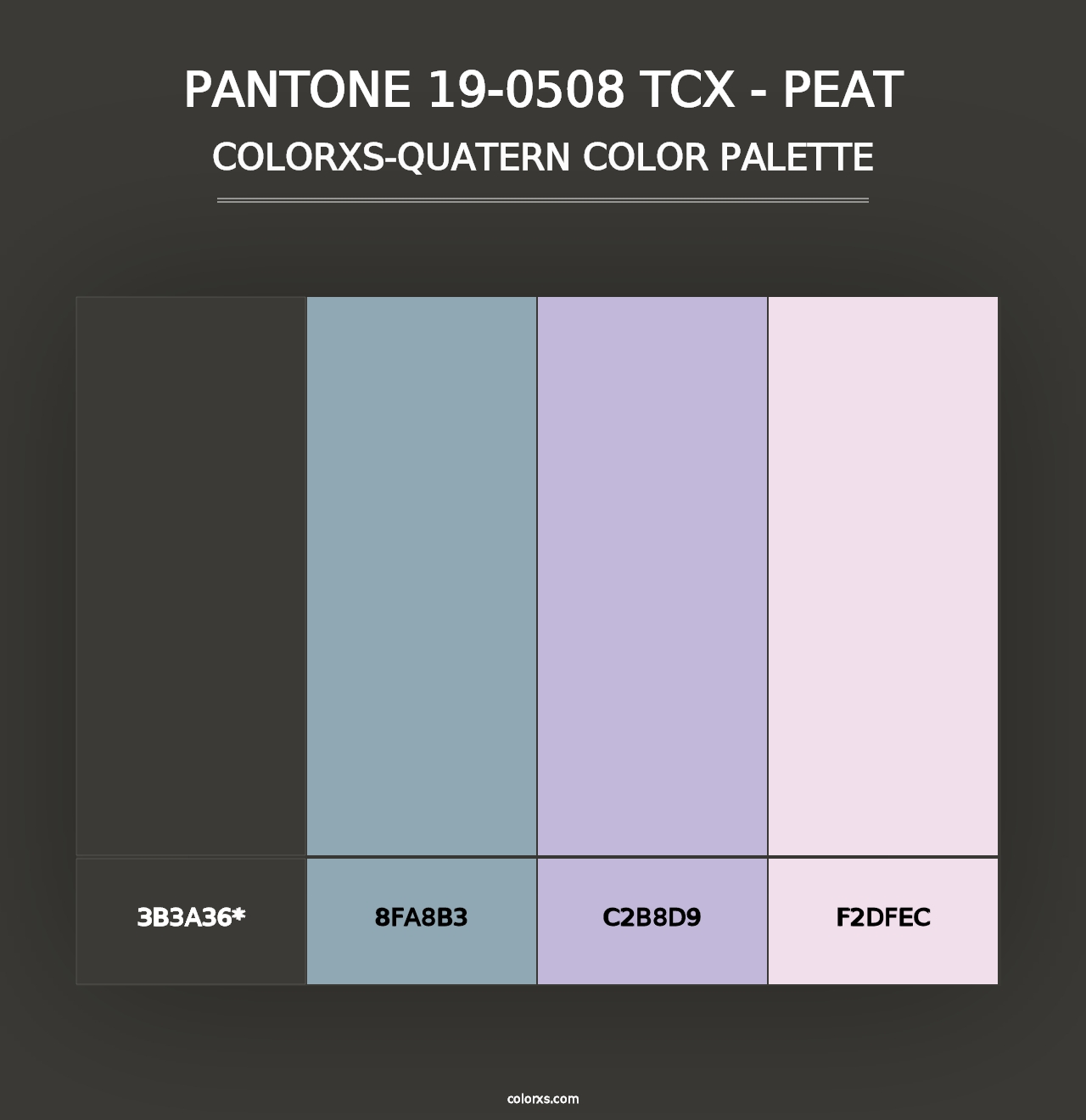 PANTONE 19-0508 TCX - Peat - Colorxs Quad Palette