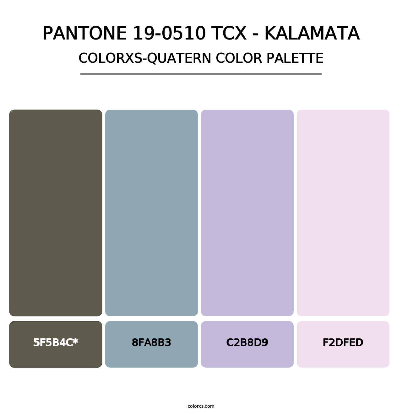 PANTONE 19-0510 TCX - Kalamata - Colorxs Quad Palette