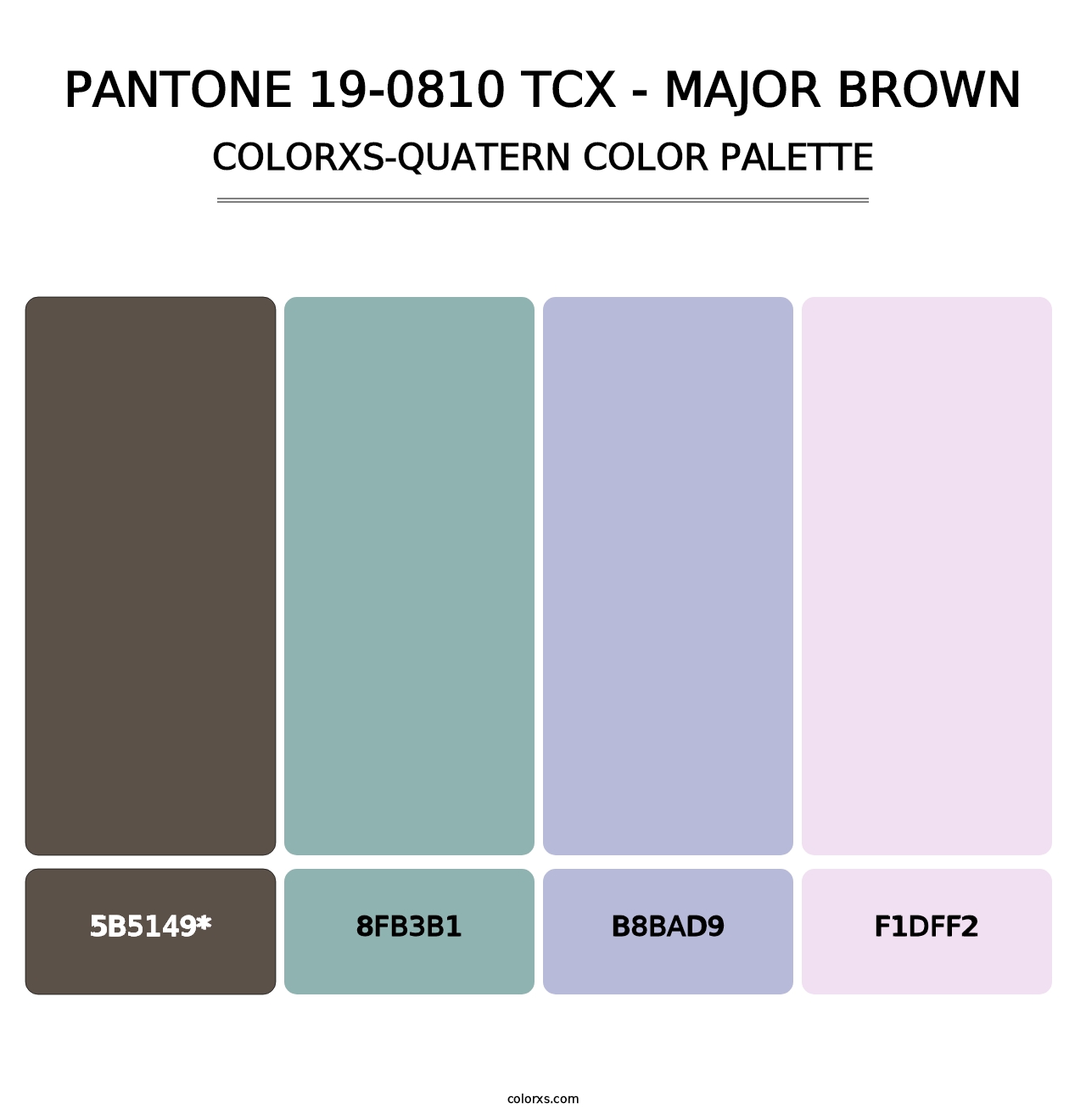 PANTONE 19-0810 TCX - Major Brown - Colorxs Quad Palette