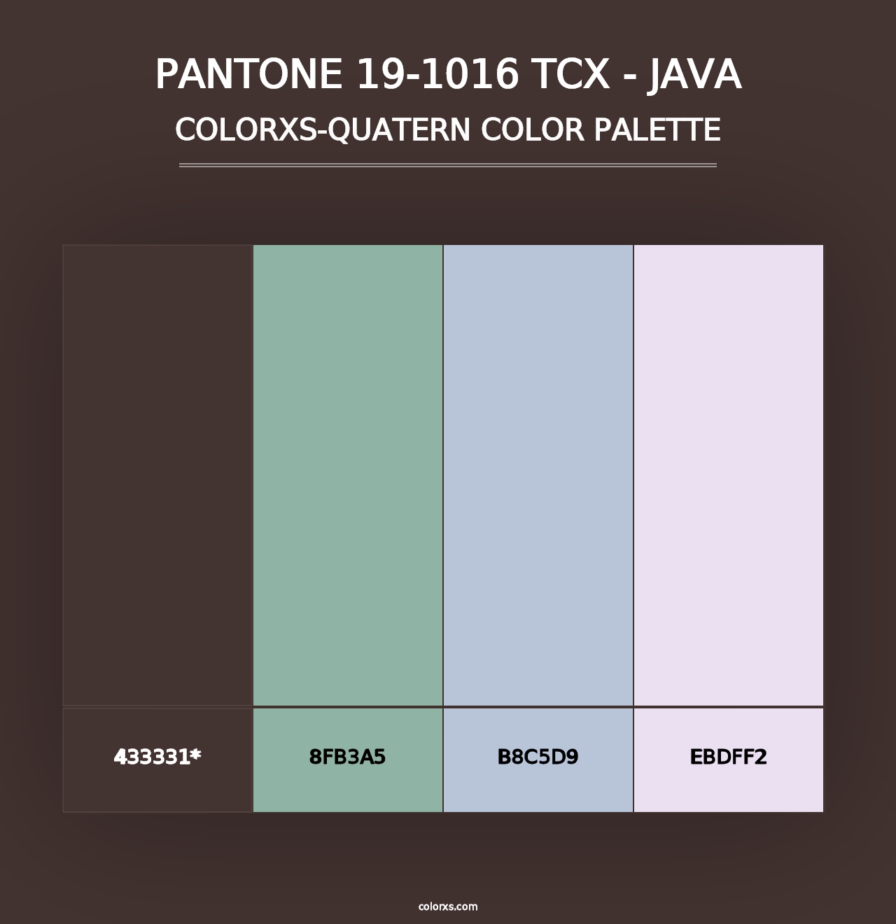 PANTONE 19-1016 TCX - Java - Colorxs Quad Palette