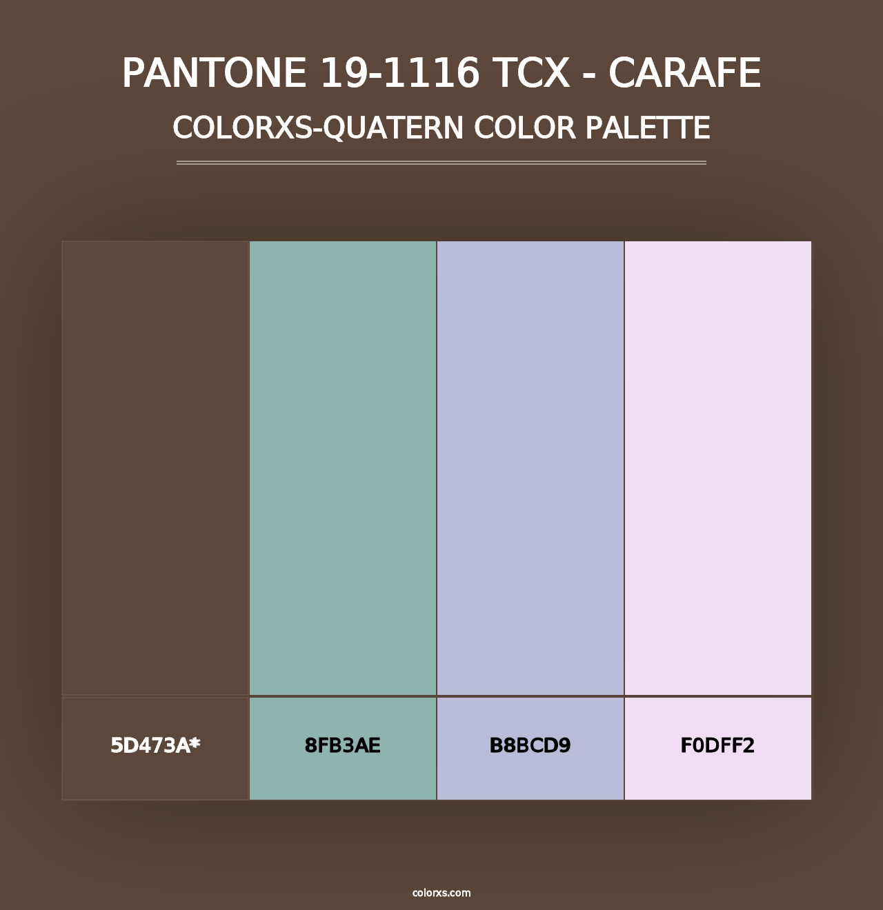 PANTONE 19-1116 TCX - Carafe - Colorxs Quad Palette