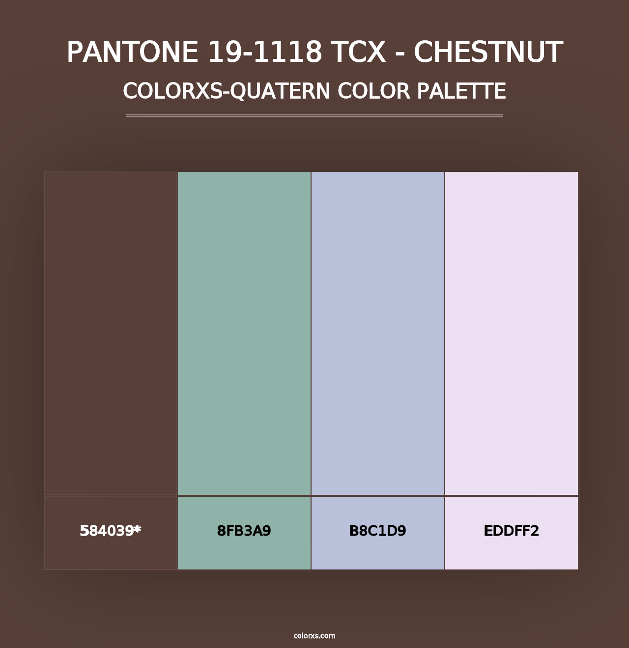 PANTONE 19-1118 TCX - Chestnut - Colorxs Quad Palette