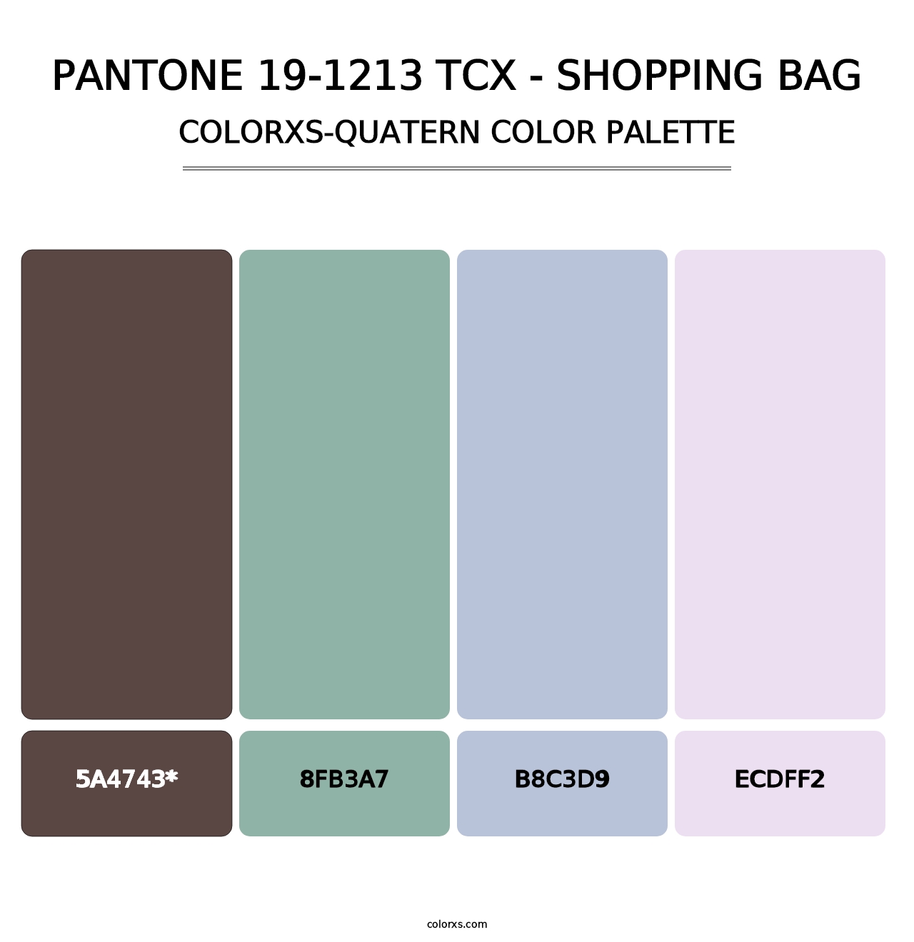 PANTONE 19-1213 TCX - Shopping Bag - Colorxs Quad Palette