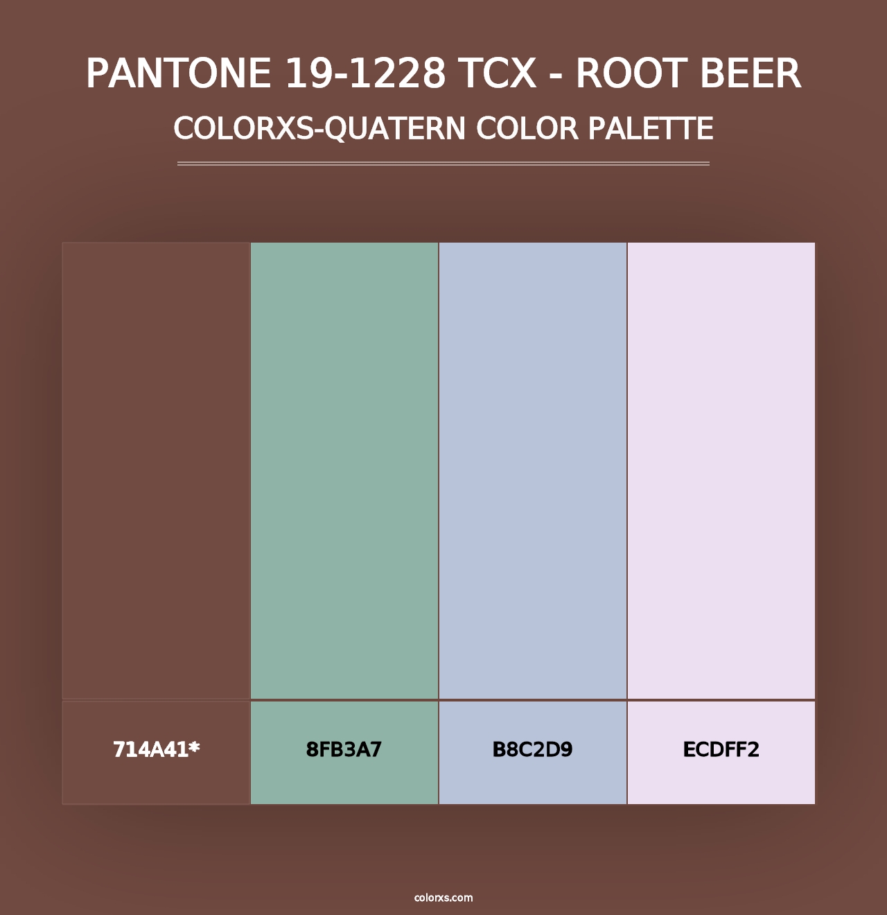 PANTONE 19-1228 TCX - Root Beer - Colorxs Quad Palette