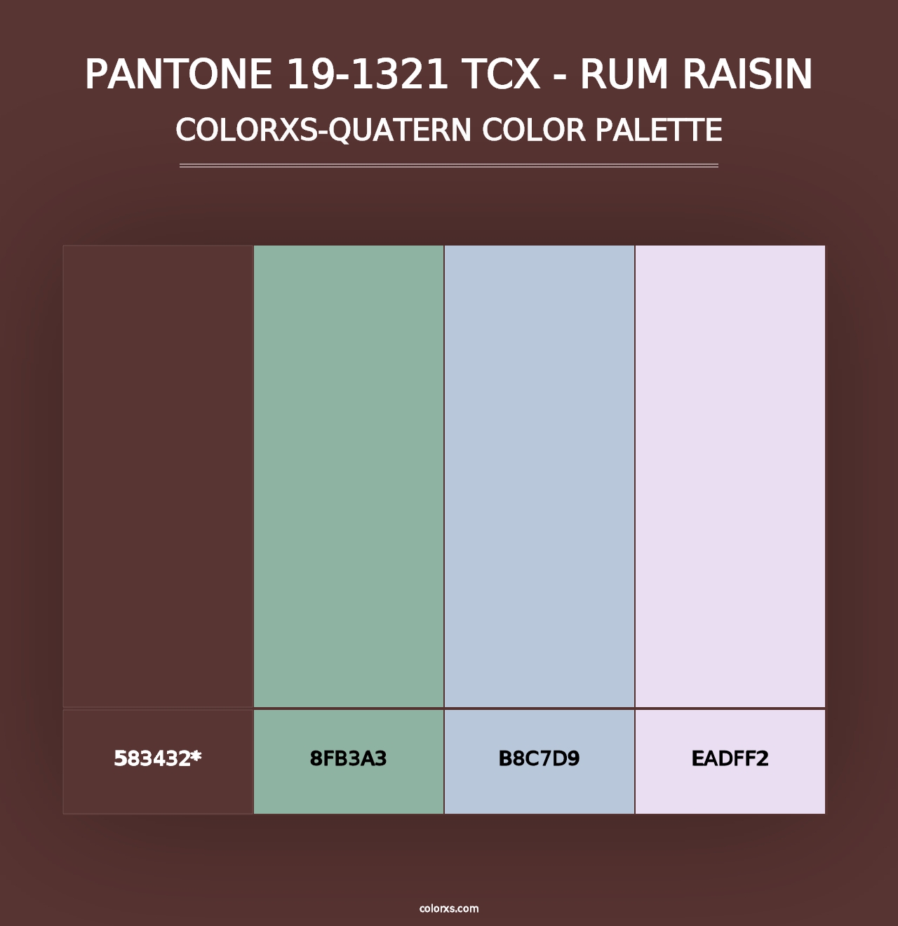 PANTONE 19-1321 TCX - Rum Raisin - Colorxs Quad Palette