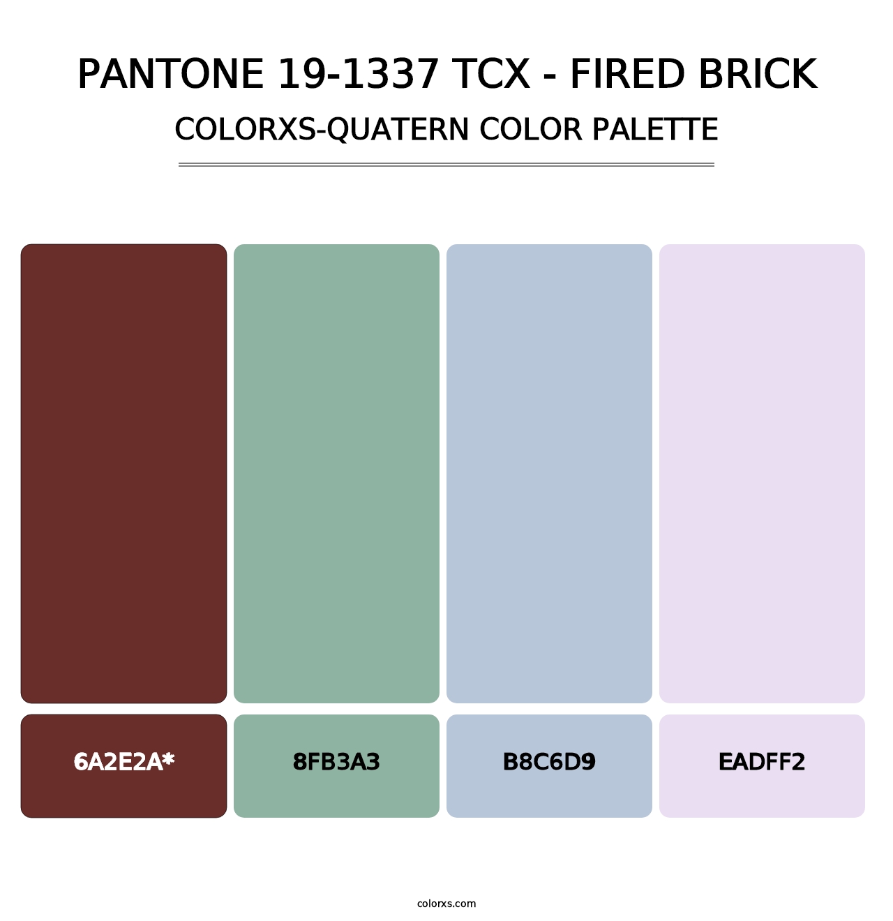 PANTONE 19-1337 TCX - Fired Brick - Colorxs Quad Palette