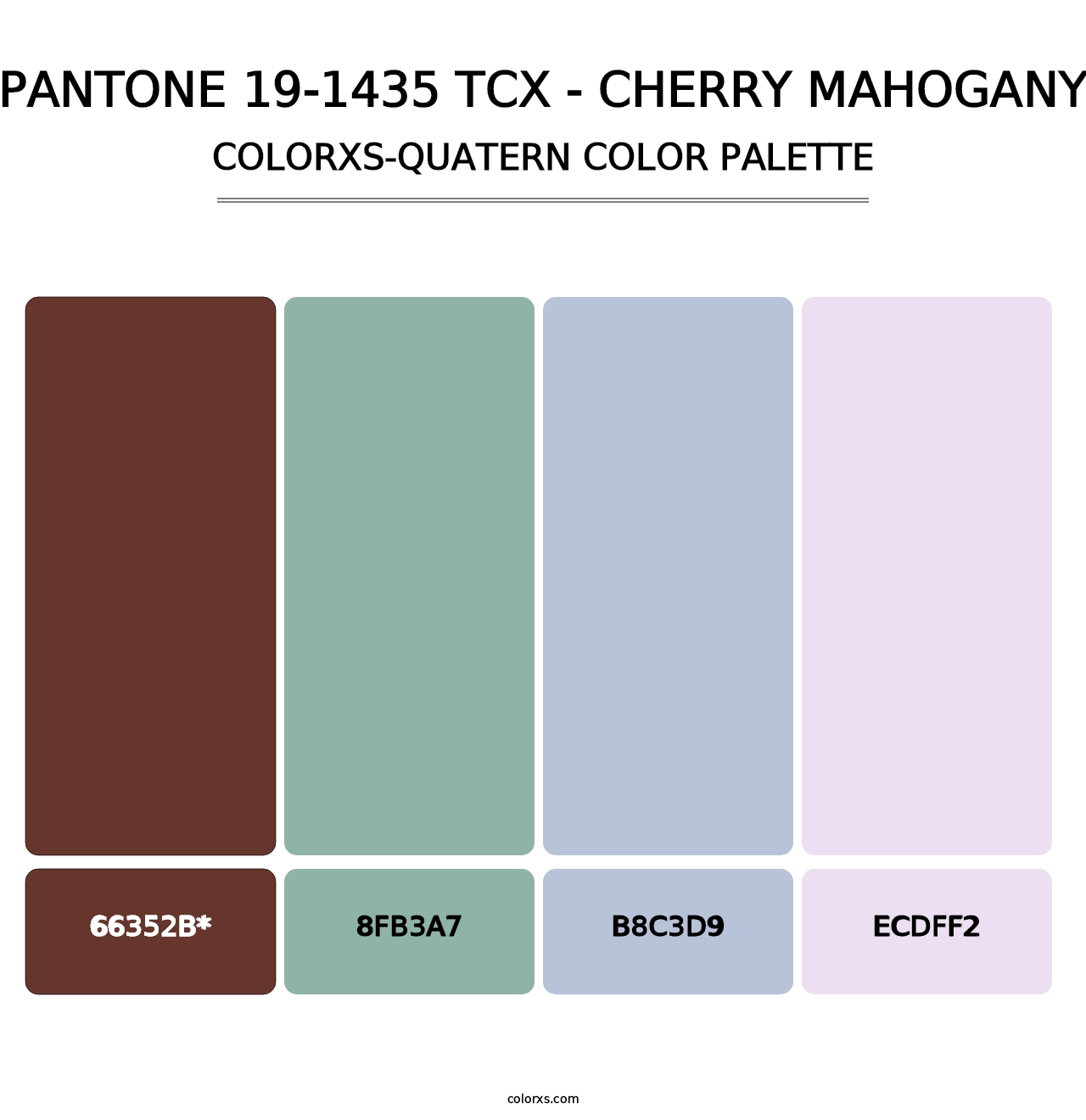 PANTONE 19-1435 TCX - Cherry Mahogany - Colorxs Quad Palette