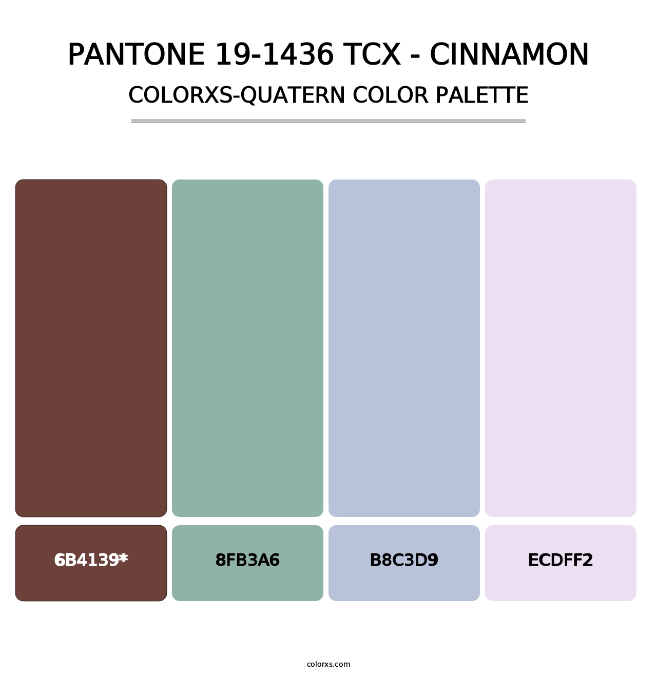 PANTONE 19-1436 TCX - Cinnamon - Colorxs Quad Palette