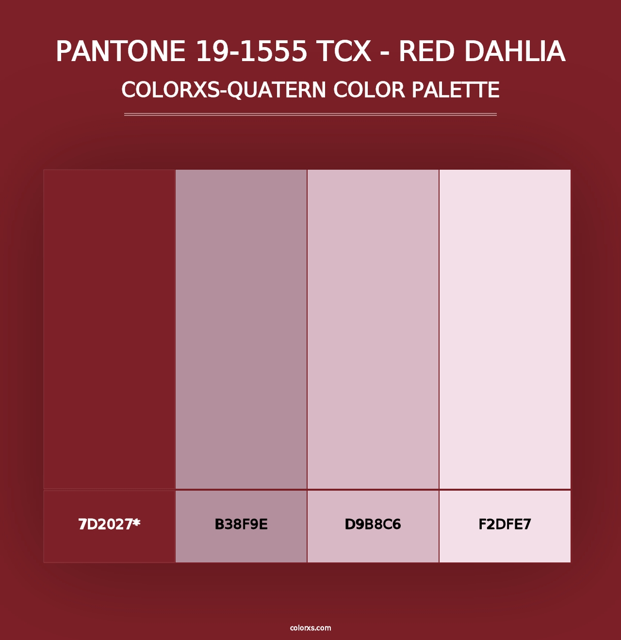 PANTONE 19-1555 TCX - Red Dahlia - Colorxs Quad Palette