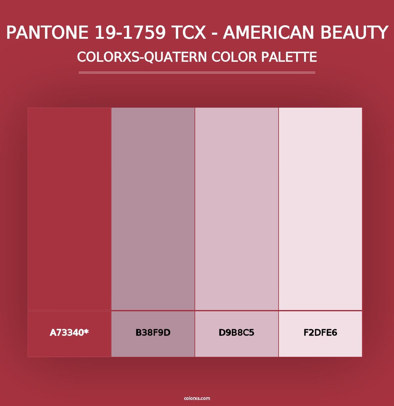 PANTONE 19-1759 TCX - American Beauty - Colorxs Quad Palette