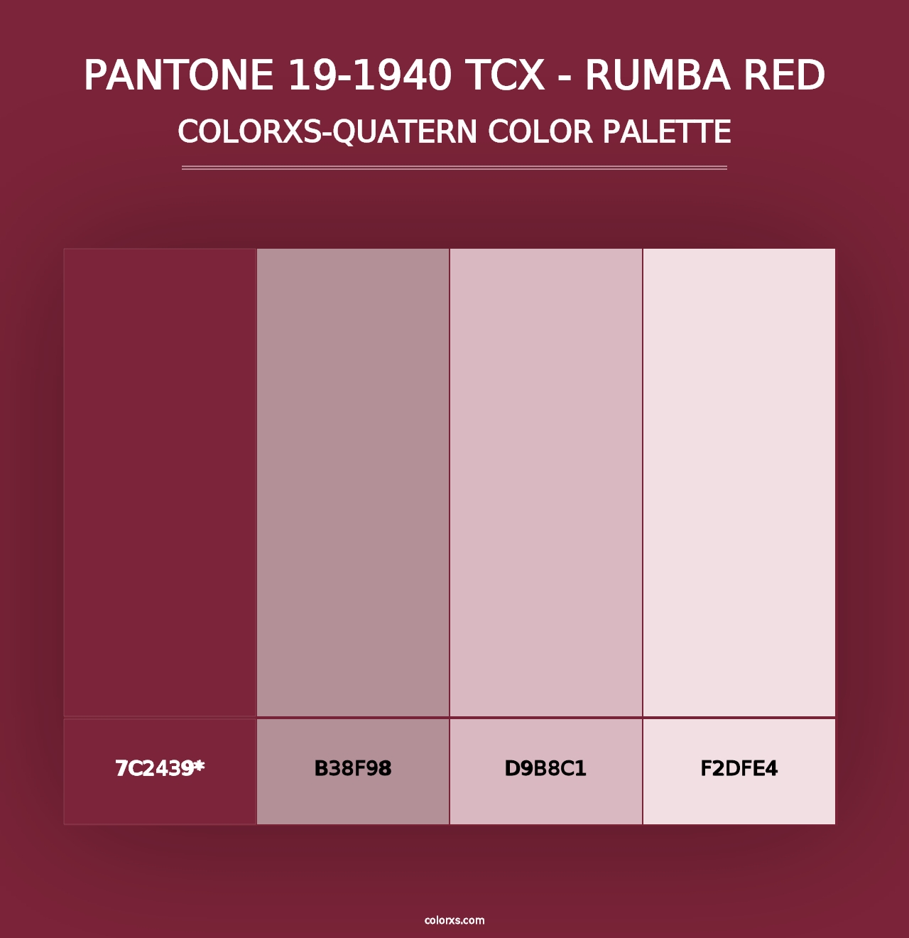 PANTONE 19-1940 TCX - Rumba Red - Colorxs Quad Palette