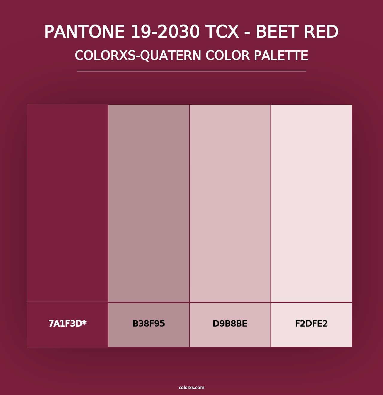 PANTONE 19-2030 TCX - Beet Red - Colorxs Quad Palette