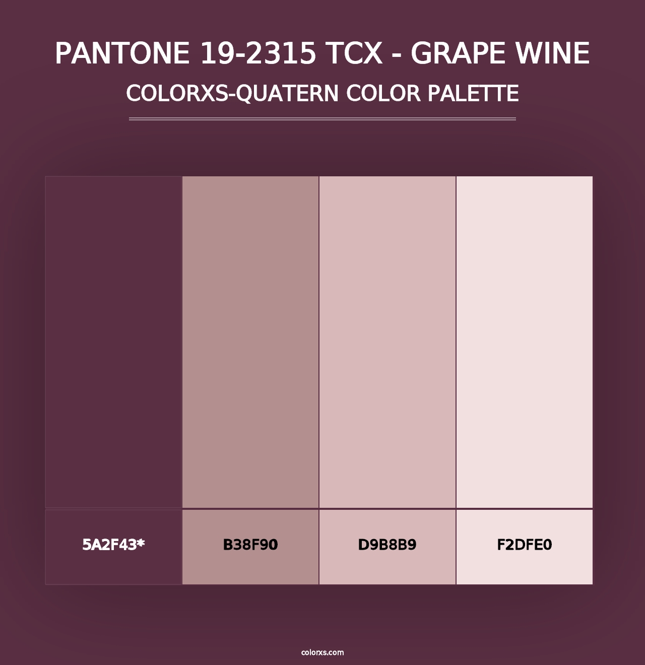 PANTONE 19-2315 TCX - Grape Wine - Colorxs Quad Palette