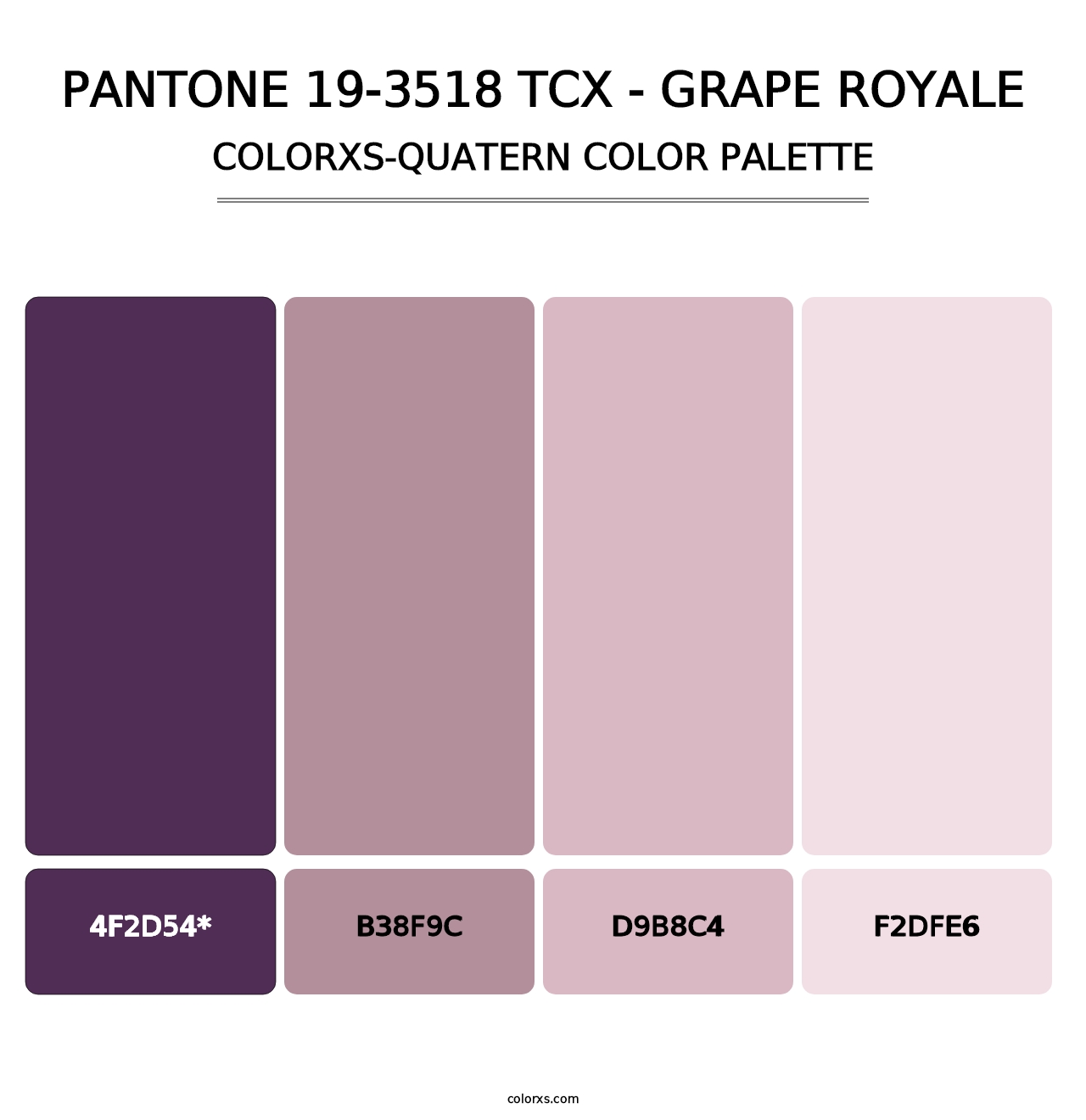 PANTONE 19-3518 TCX - Grape Royale - Colorxs Quad Palette