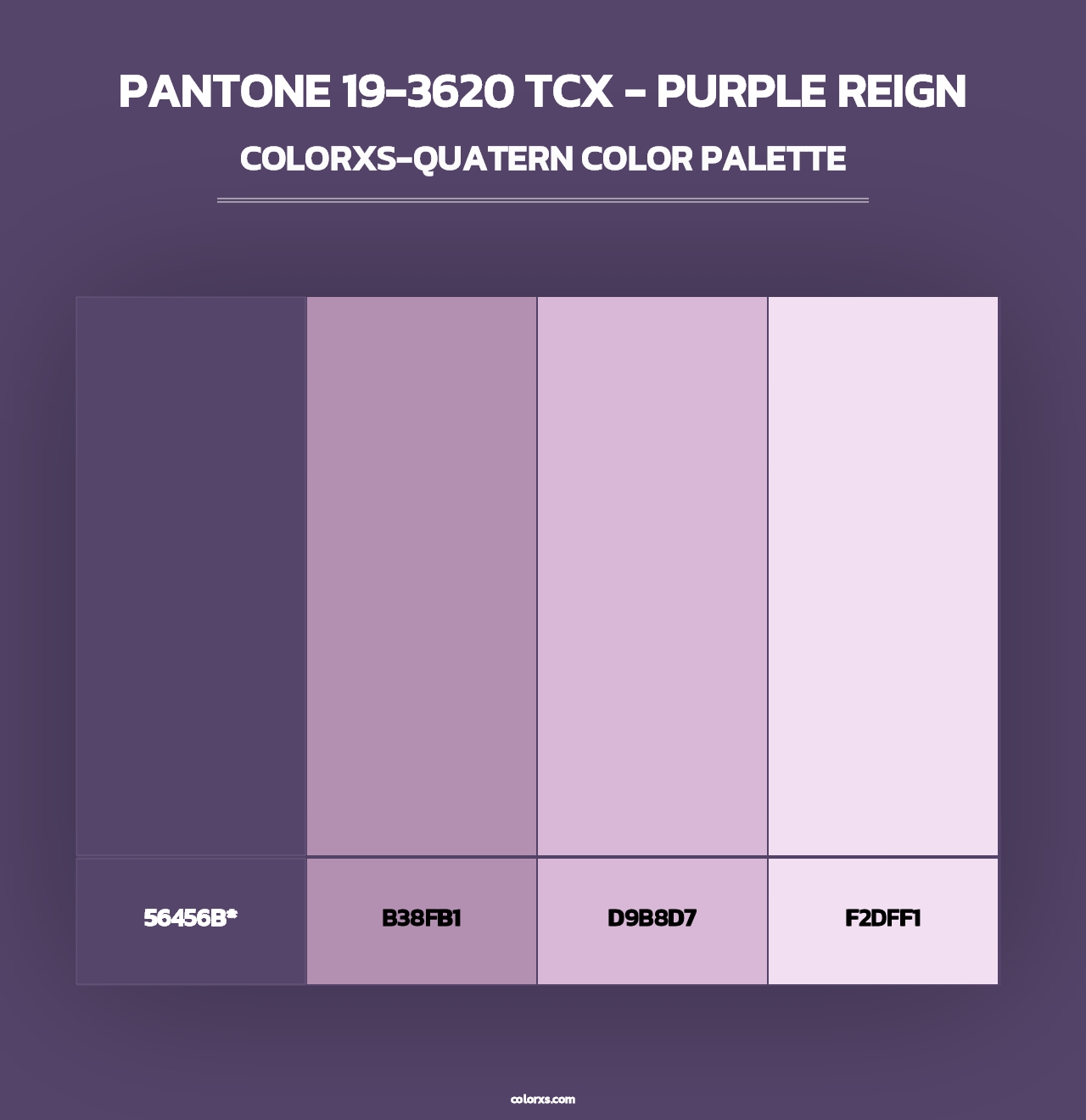 PANTONE 19-3620 TCX - Purple Reign - Colorxs Quad Palette