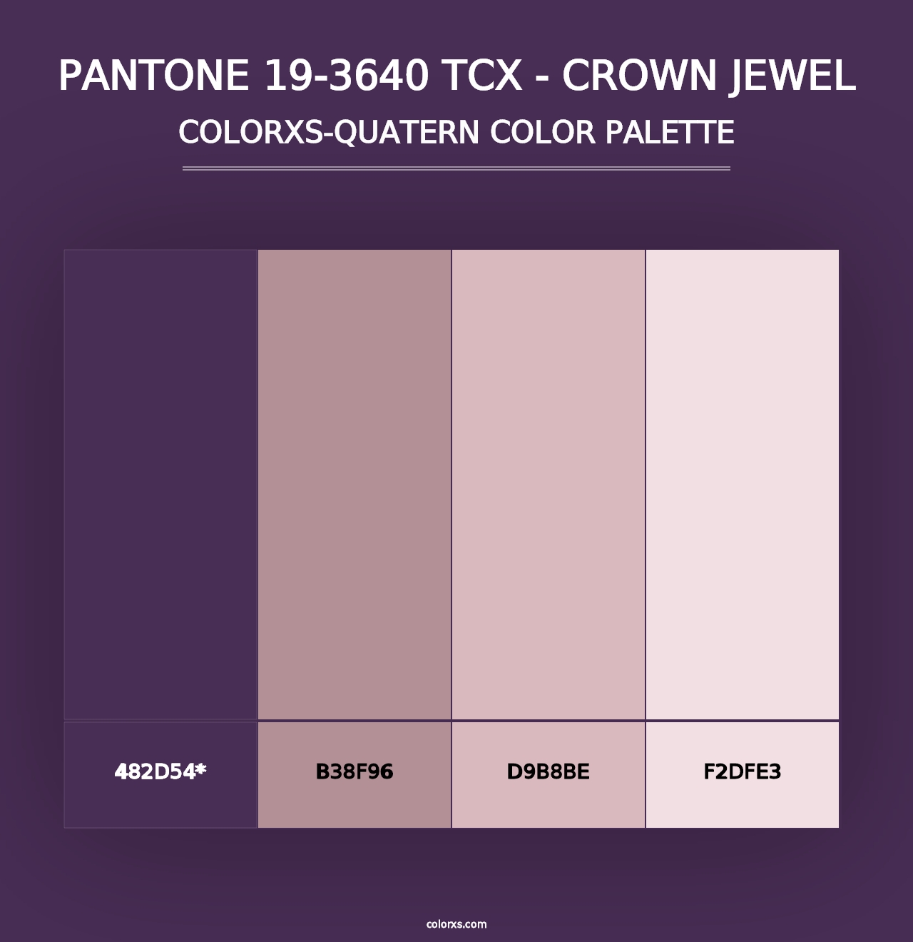 PANTONE 19-3640 TCX - Crown Jewel - Colorxs Quad Palette