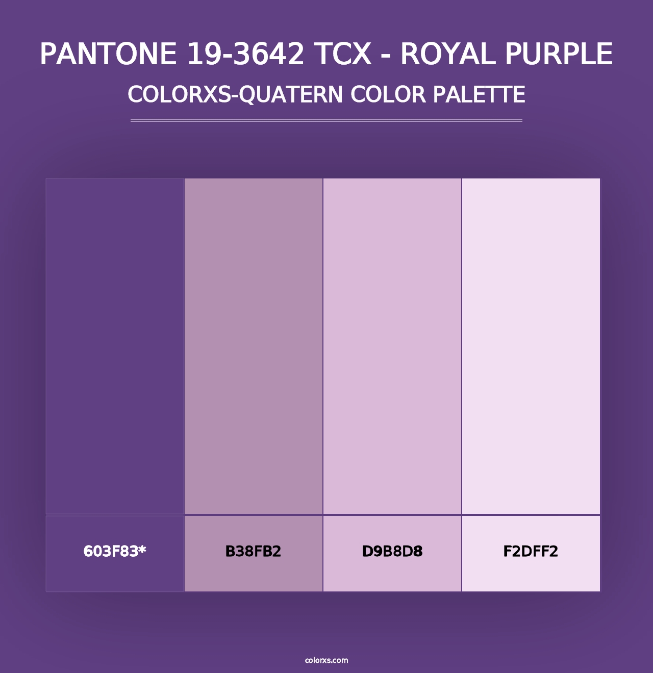 PANTONE 19-3642 TCX - Royal Purple - Colorxs Quad Palette