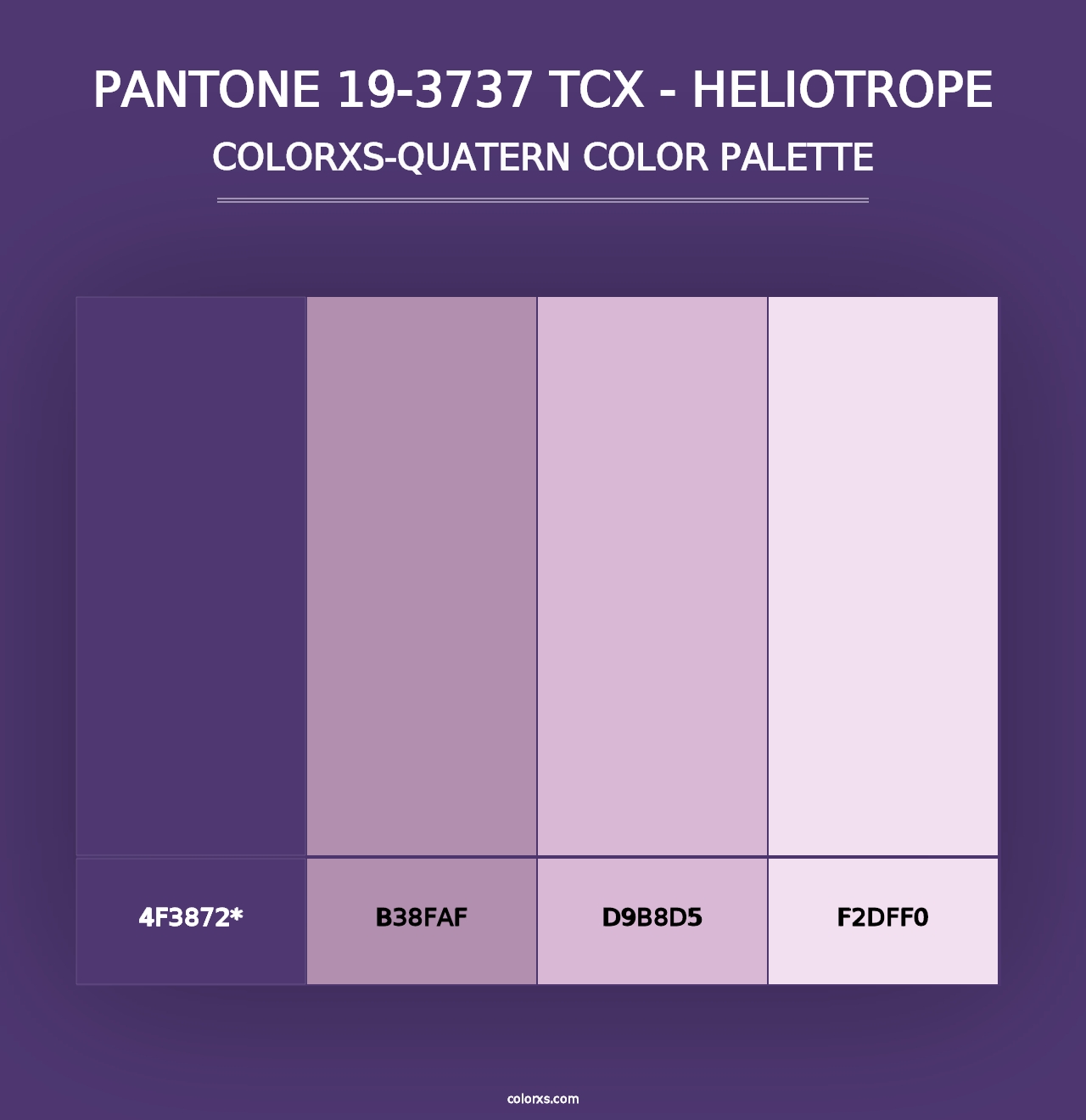 PANTONE 19-3737 TCX - Heliotrope - Colorxs Quad Palette