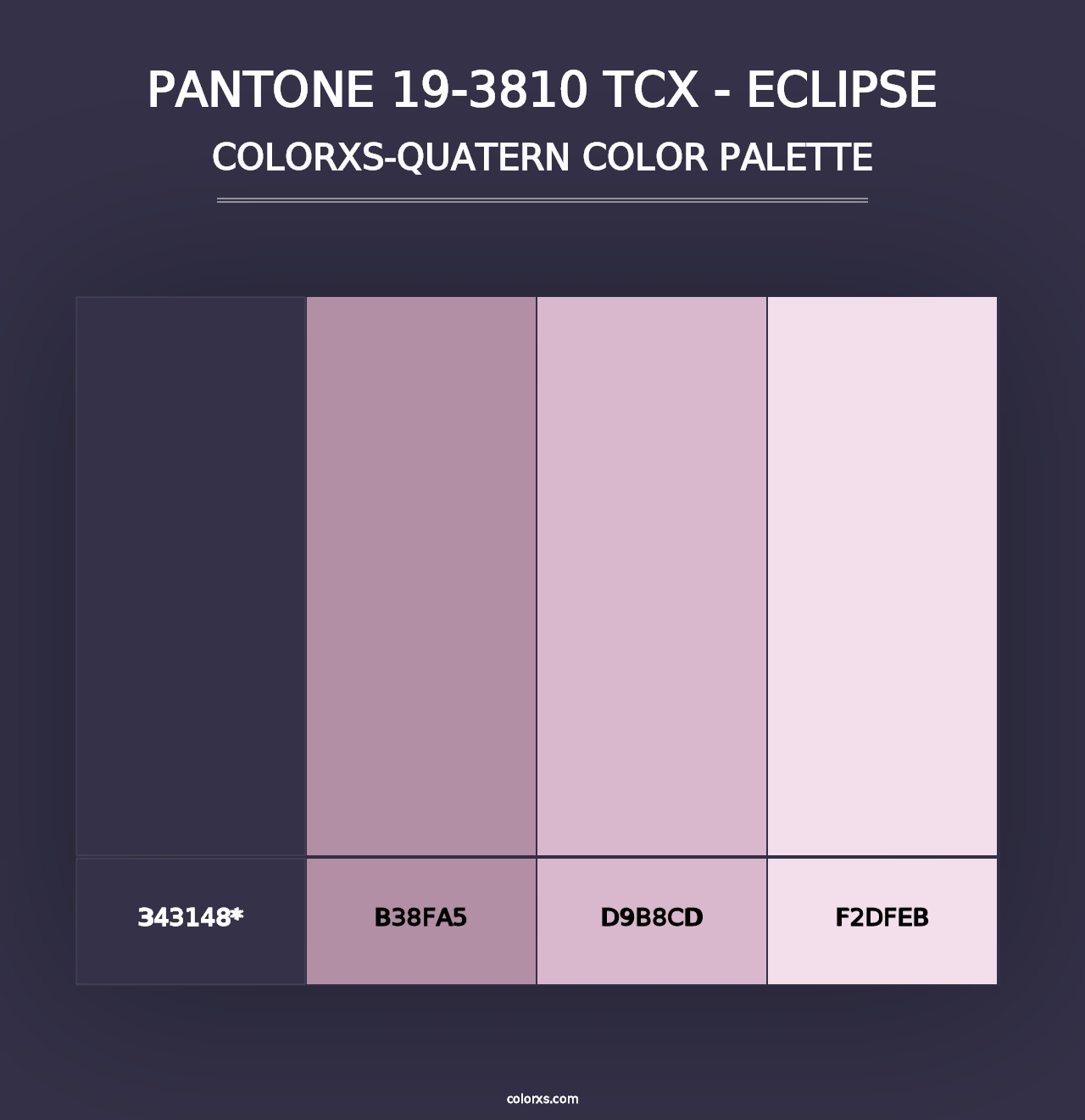 PANTONE 19-3810 TCX - Eclipse - Colorxs Quad Palette