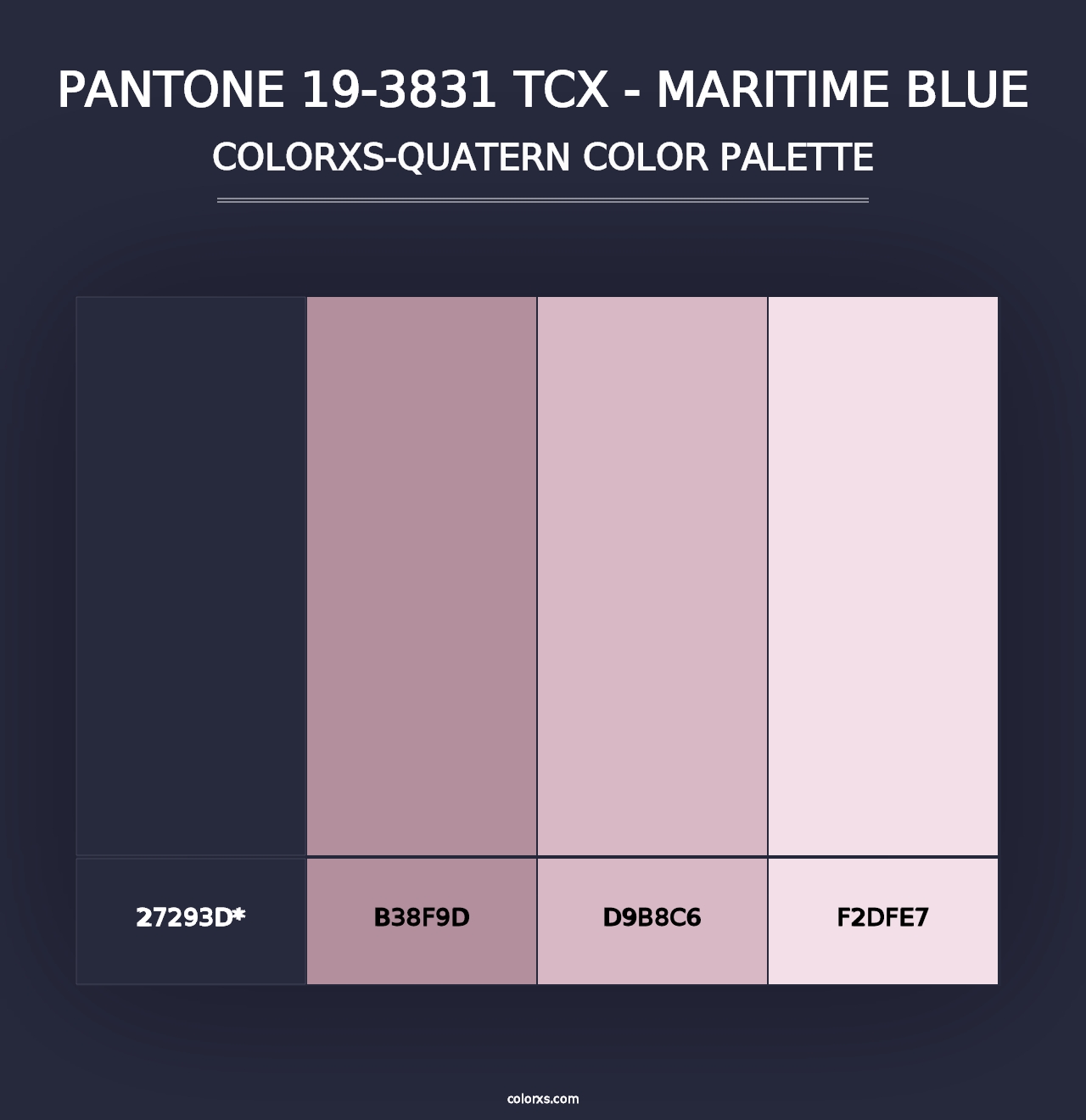 PANTONE 19-3831 TCX - Maritime Blue - Colorxs Quad Palette