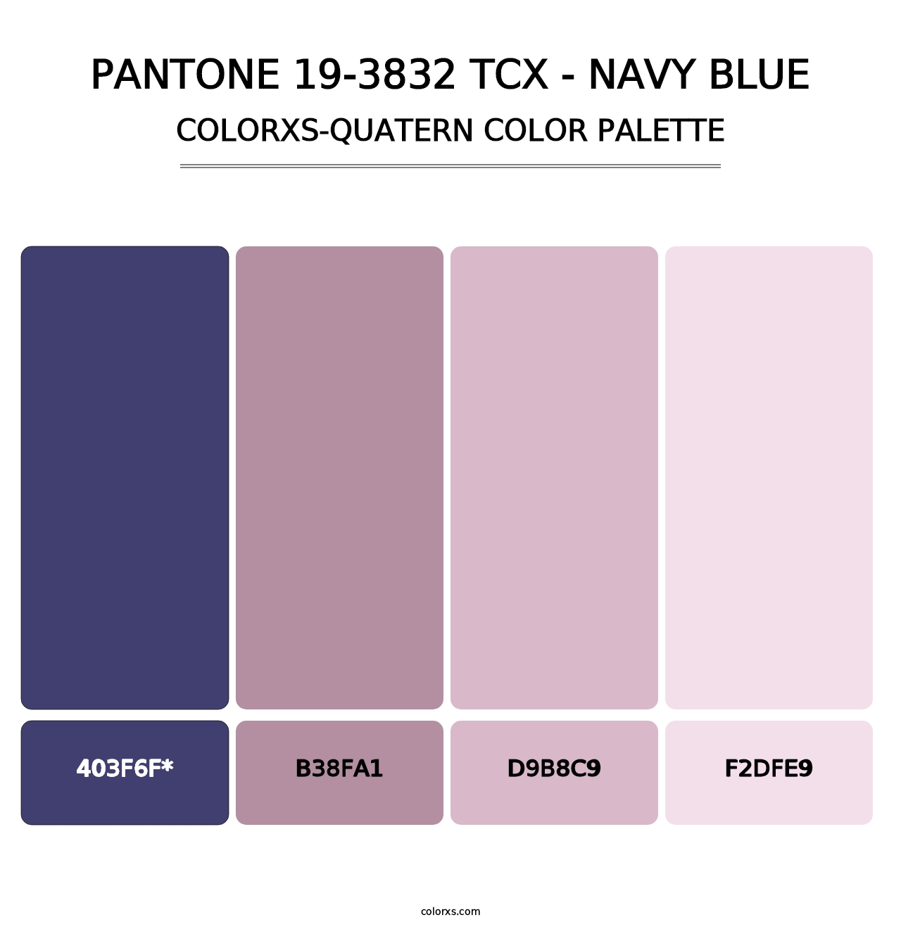 PANTONE 19-3832 TCX - Navy Blue - Colorxs Quad Palette