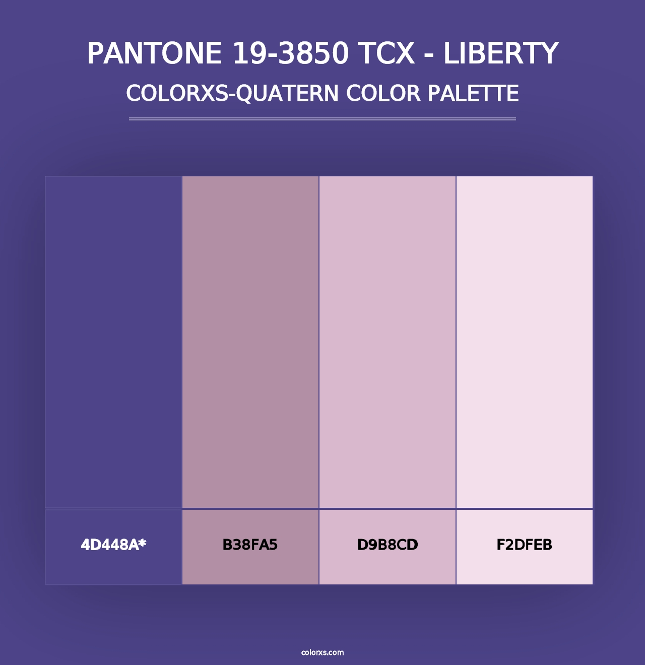 PANTONE 19-3850 TCX - Liberty - Colorxs Quad Palette