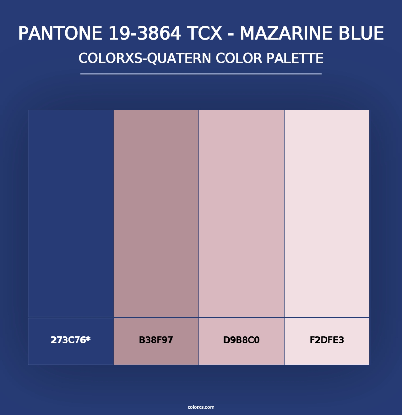 PANTONE 19-3864 TCX - Mazarine Blue - Colorxs Quad Palette