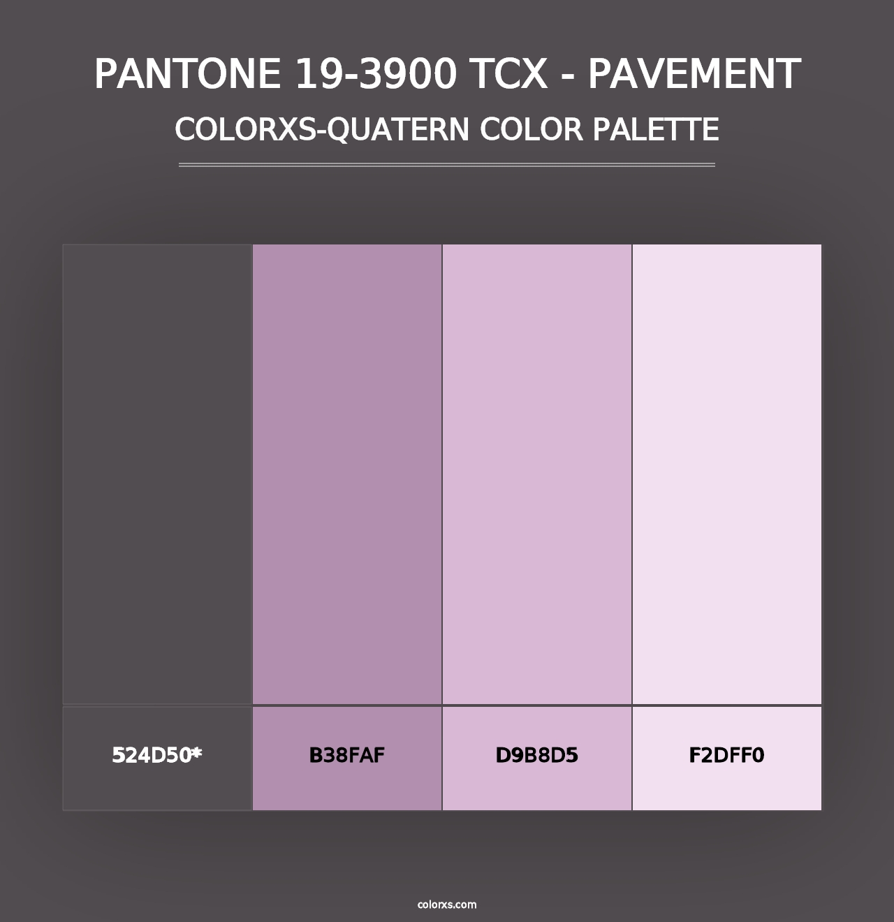 PANTONE 19-3900 TCX - Pavement - Colorxs Quad Palette