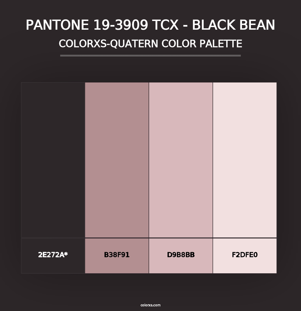 PANTONE 19-3909 TCX - Black Bean - Colorxs Quad Palette