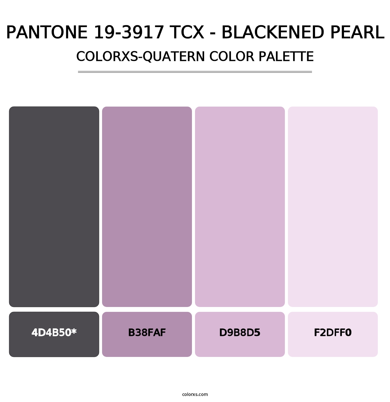 PANTONE 19-3917 TCX - Blackened Pearl - Colorxs Quad Palette