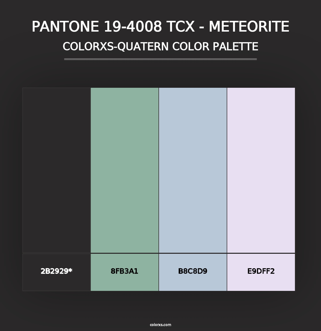 PANTONE 19-4008 TCX - Meteorite - Colorxs Quad Palette