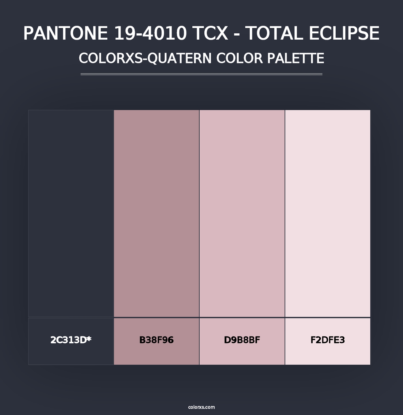 PANTONE 19-4010 TCX - Total Eclipse Color Palettes - Colorxs.com