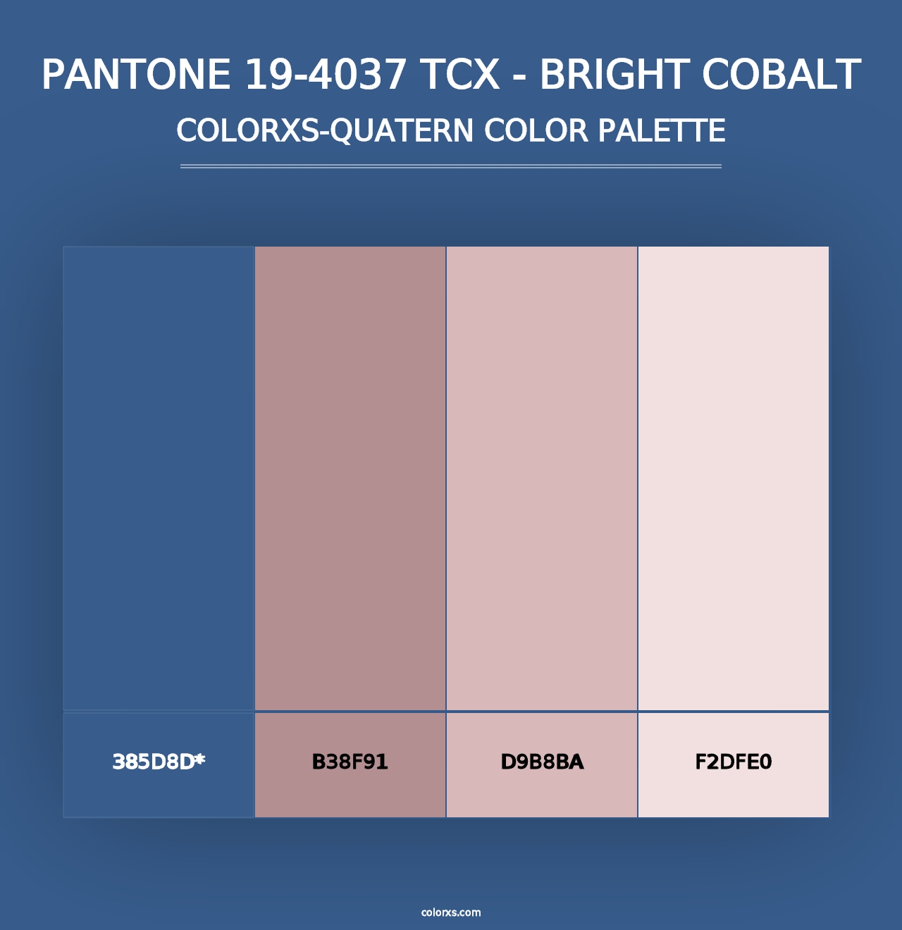 PANTONE 19-4037 TCX - Bright Cobalt - Colorxs Quad Palette