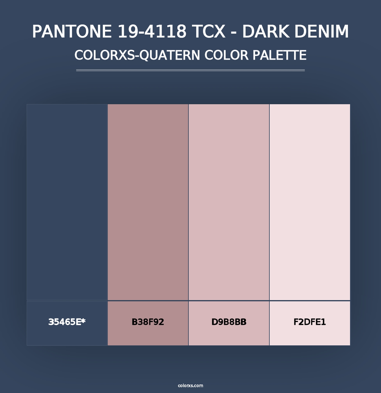 PANTONE 19-4118 TCX - Dark Denim - Colorxs Quad Palette