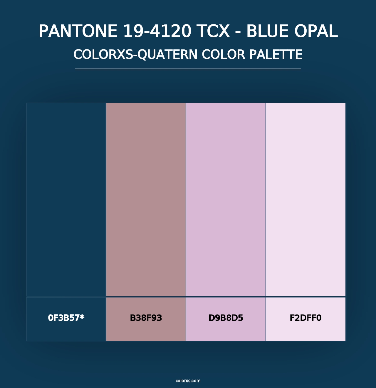 PANTONE 19-4120 TCX - Blue Opal - Colorxs Quad Palette