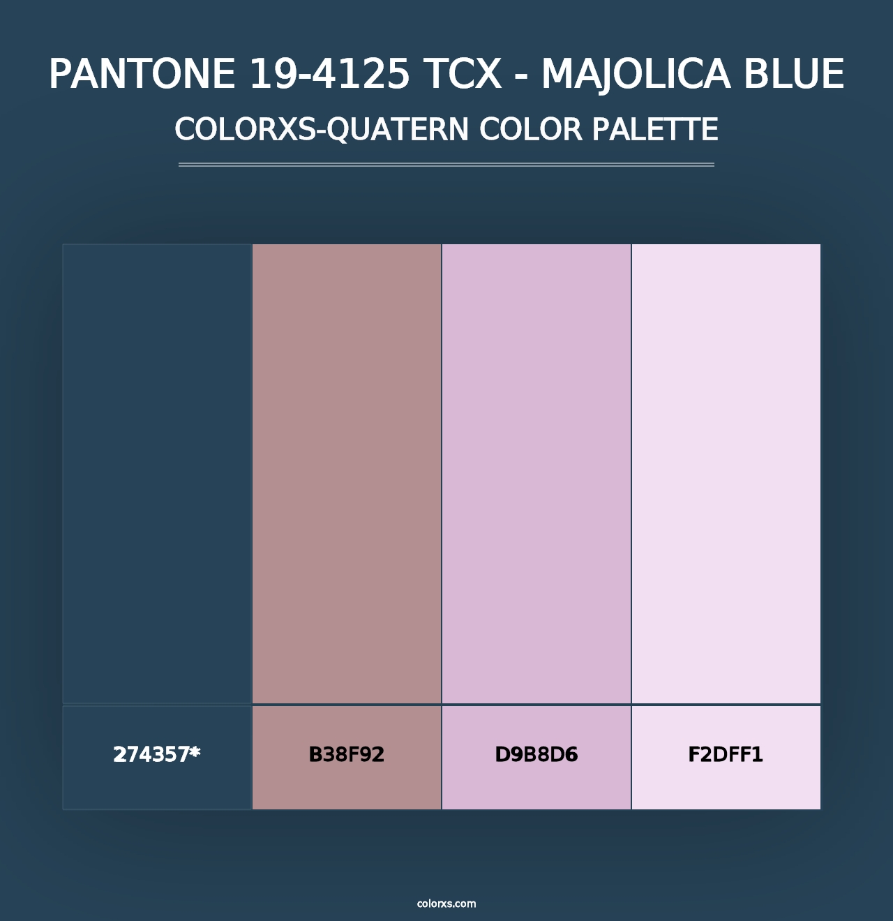 PANTONE 19-4125 TCX - Majolica Blue - Colorxs Quad Palette