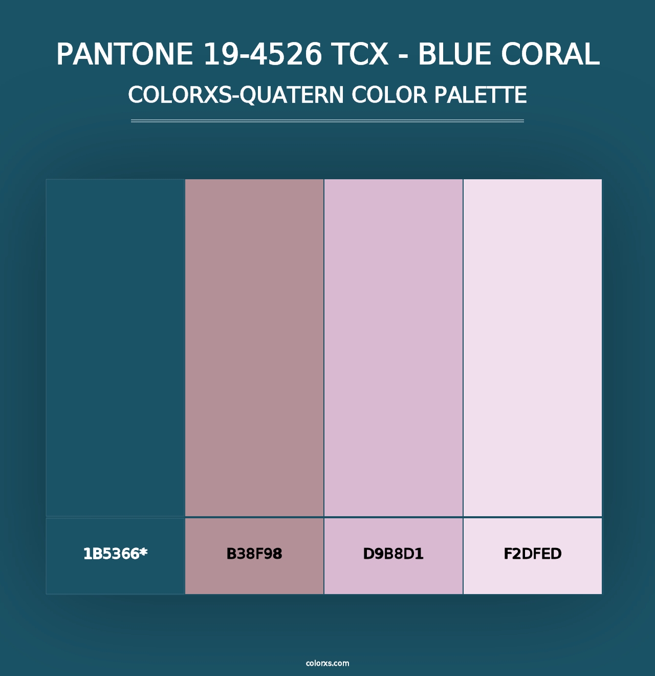 PANTONE 19-4526 TCX - Blue Coral - Colorxs Quad Palette