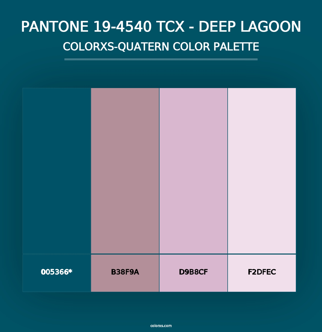 PANTONE 19-4540 TCX - Deep Lagoon - Colorxs Quad Palette