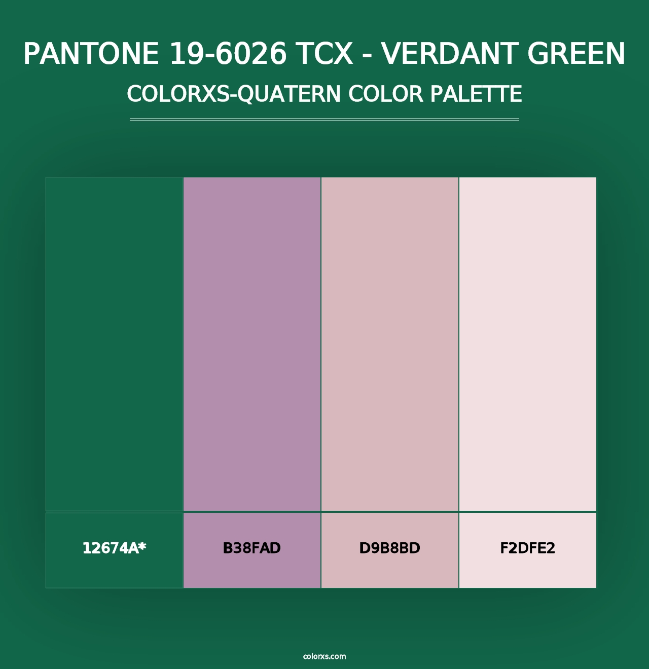 PANTONE 19-6026 TCX - Verdant Green - Colorxs Quad Palette