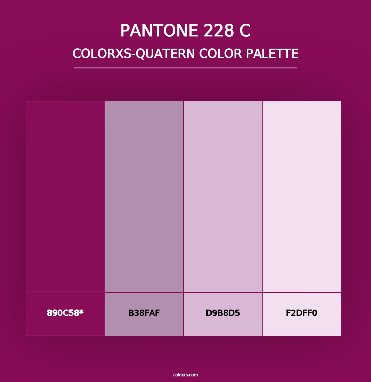 PANTONE 228 C - Colorxs Quad Palette