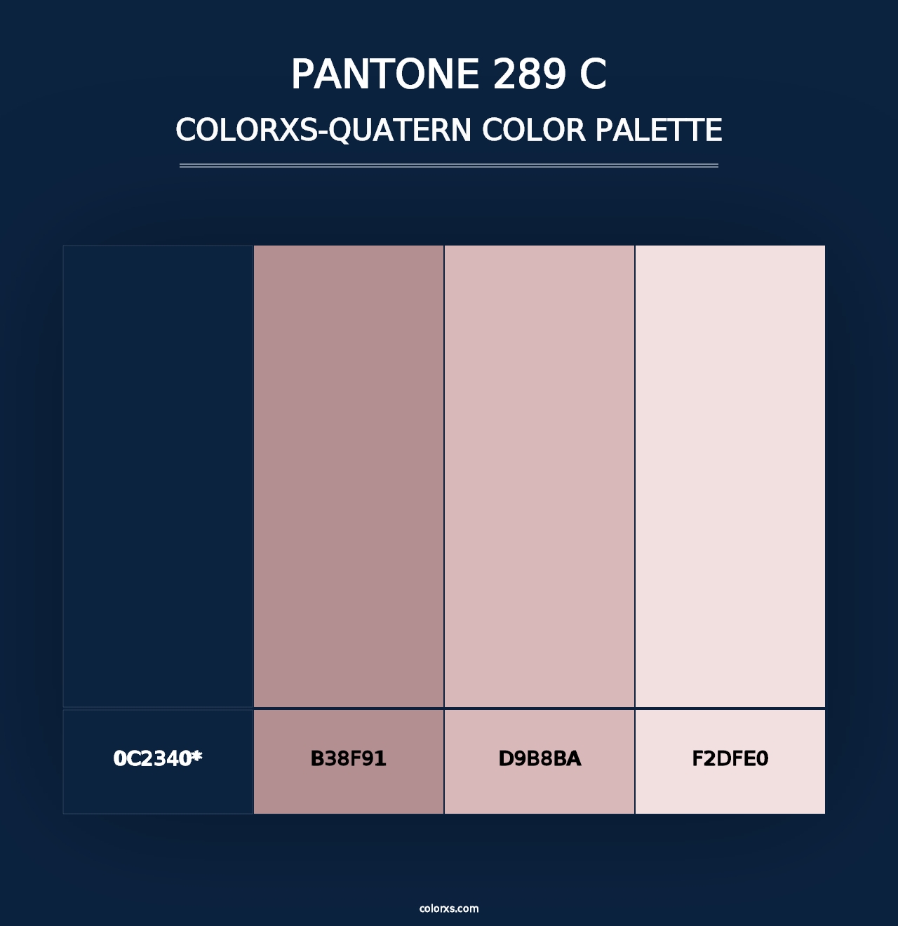 PANTONE 289 C - Colorxs Quad Palette