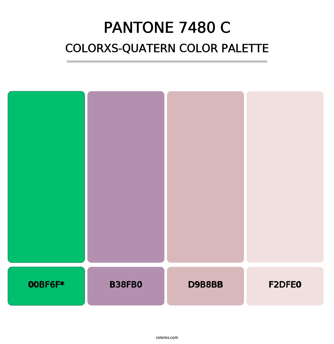 PANTONE 7480 C - Colorxs Quad Palette