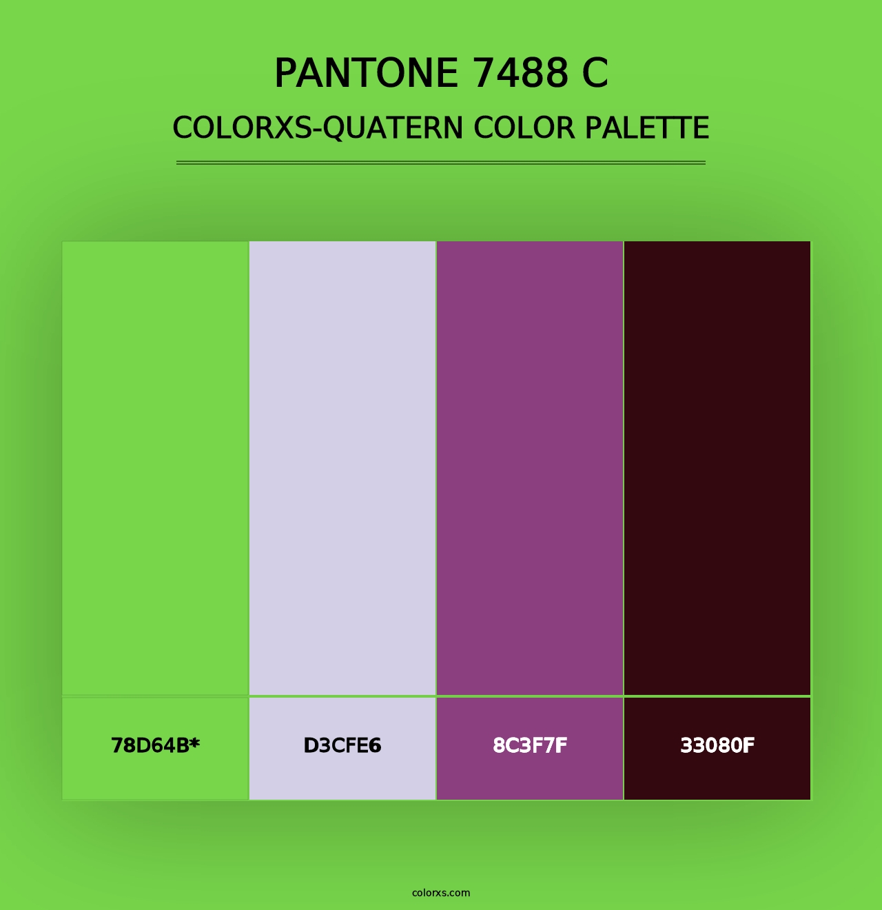 PANTONE 7488 C - Colorxs Quad Palette